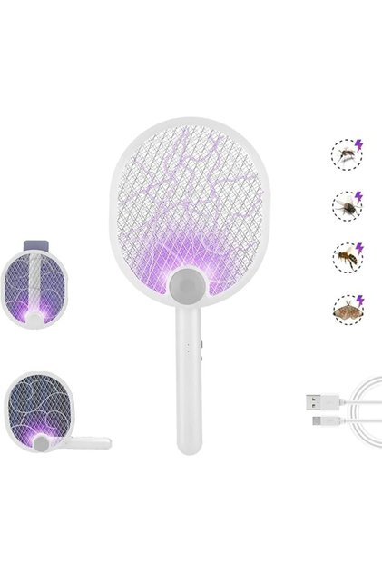 Electric Bug Zapper Racket,Handheld Rechargeable Bug Zapper Racket,Mosquito Killer, Fruit Fly Swatte