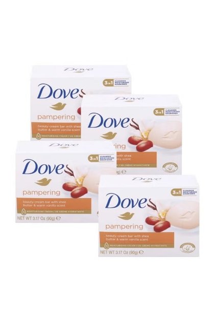 Pampering Beauty Bar With Shea Butter & Warm Vanilla 90g X 4Pcs