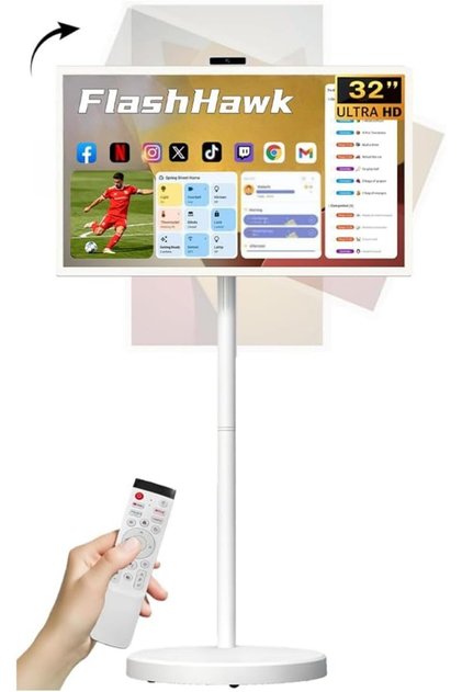 21.5 Inch Portable TV - Android Smart Monitor شاشه متنقله Floor Touch Screen with Adjustable Stand -