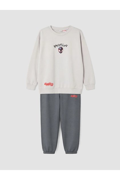 Gray Spider-Man Printed Boys' Soft Touch Tracksuit Set