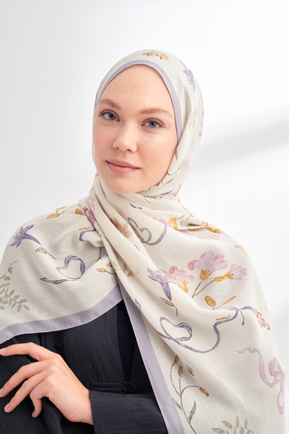 ARHIVĂ FLORALĂ ȘAL CU MODEL LAVINIA - LİLA
