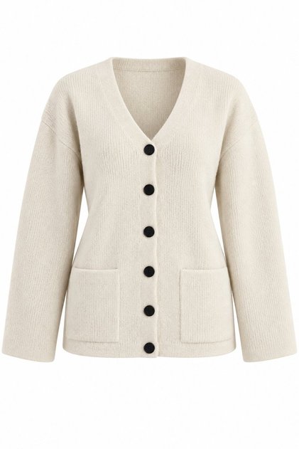 Bone Double Pocket Thessaloniki Cardigan - 2Y04622
