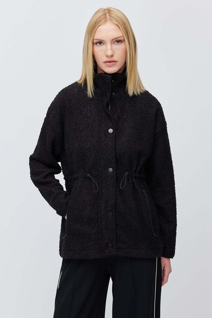 Kadın Beli Ayarlanabilir Rahat Kesim Peluş Sweatshirt
