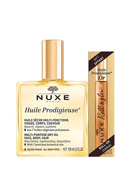 Set Nuxe: Huile Prodigieuse Or Multi-Purpose, Ulei de corp, Pentru corp, față și păr, 100 ml + Huile Prodig