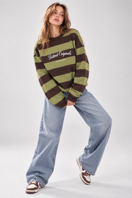 Sweatshirt Kalın Çizgili District Originals Baskılı 2022