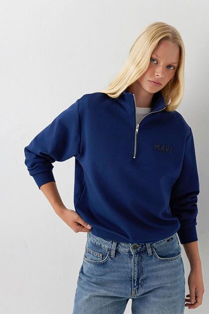 Yarım Fermuarlı Kadın Sweat M1s10586-70491