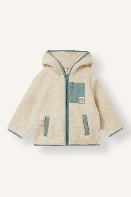 Kapüşonlu Pelüş Basic Hırka Erkek Bebek (26 CW)
