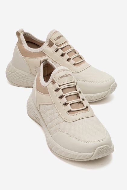 Stretch Elastic Skin Women's Sports Shoes Beige Beige
