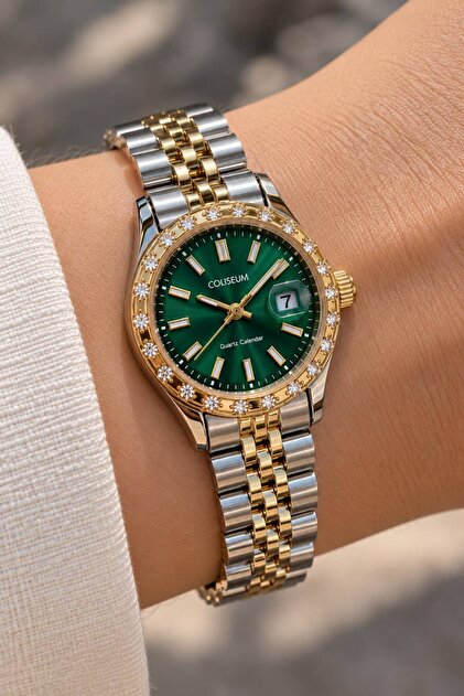 New Design Coliseum Round Gold - Silver Women's Wristwatch
