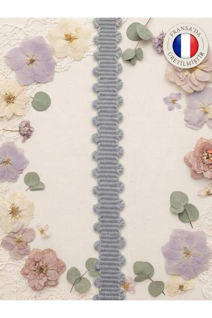 French Lace Edge Detailed Grosgrain / Sewing Trim Ribbon / Special Occasion Decoration Ribbon - 8mm - 25Yards
