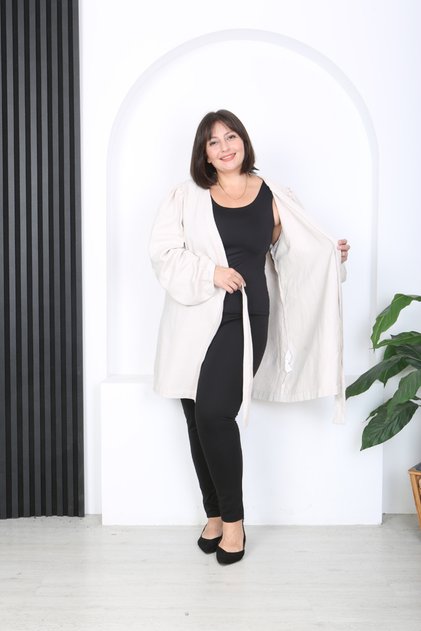 Women's Cotton Tie-Up Plus Size Cardigan