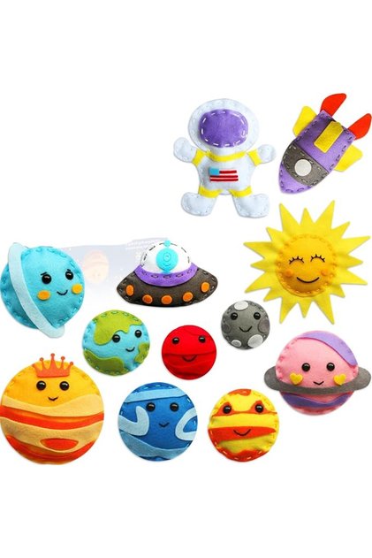 Solar System Sewing Kit for Kids, Beginner Felt Craft Kits with DIY Activity, Educational and Fun Cr