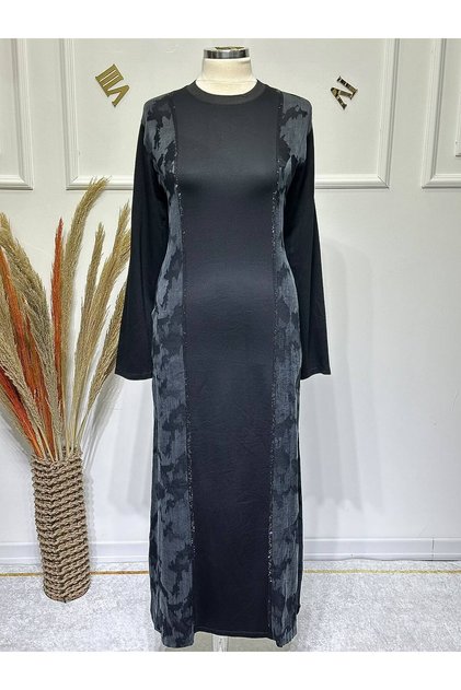 Women's New Season Elegant Stone Embroidered Kupra Combed Cotton Fabric Dress