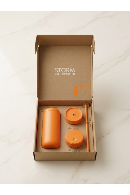 مق ستورم كارتر (STORM Carter Mug – 3-in-1 Sip System) بسعة 16 أونصة (474 مل) بلون برتقالي (Warm Orange /).