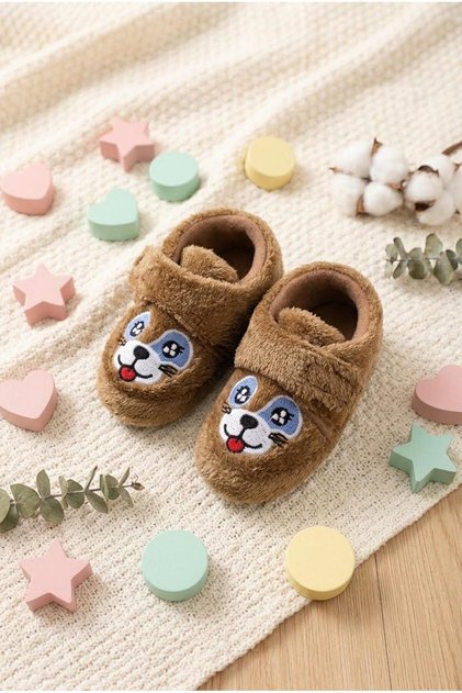 Niedliche Tier-Hausschuhe mit Klettverschluss und rutschfester Sohle für Kinder, Kleinkinder und Babys