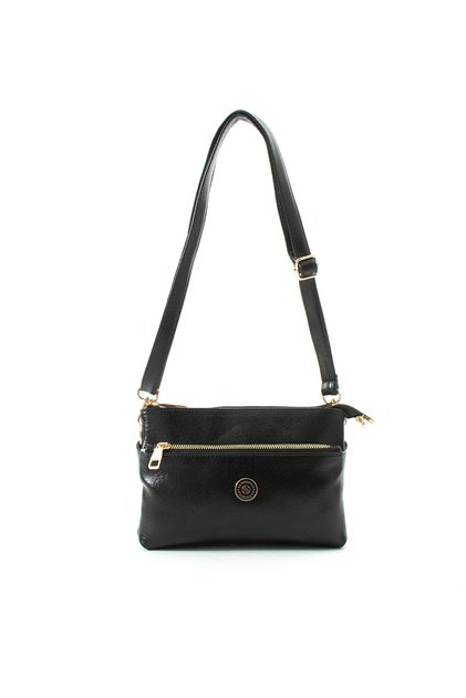 Women's Multi-Compartment Zippered Daily Shoulder Bag S-1450 Black Matte