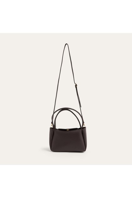 Women's Brown Leather Look Shoulder Bag