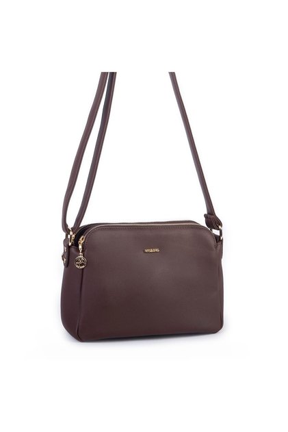 Vera Bag Women's Crossbody Soft Leather Snap Fastener Three Compartment Bag