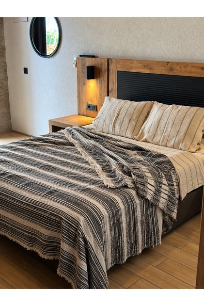 Muslin Pique 220X240 cm Bedspread Double 4 Layer Muslin 100% Cotton Soft Breathable Pique
