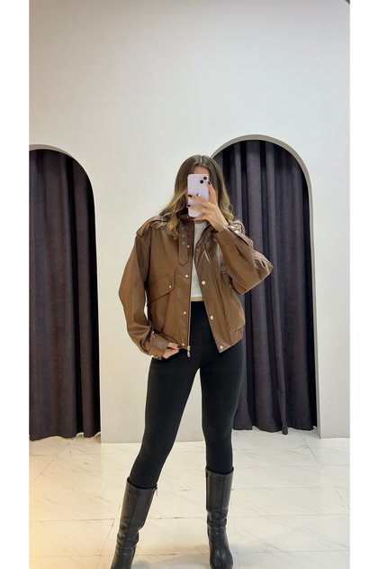 Bomber Faux Leather Jacket