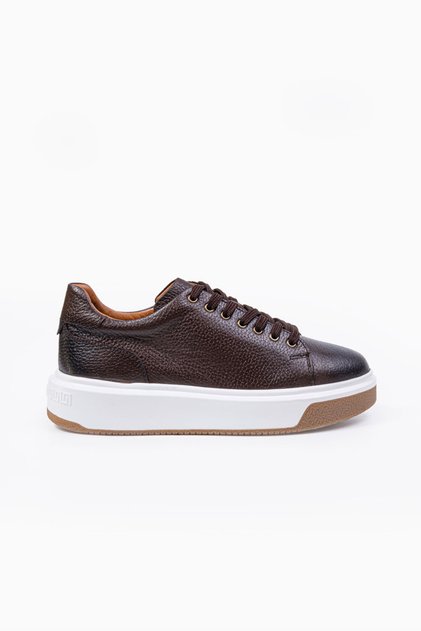 Fox Brown 100% Genuine Leather Men's Sneaker Shoes