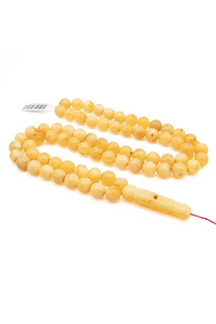 Kaliningrad Manmash Amber Rosary Prayer Beads – 72 Beads, 10mm Round Tasbih, 46.5g