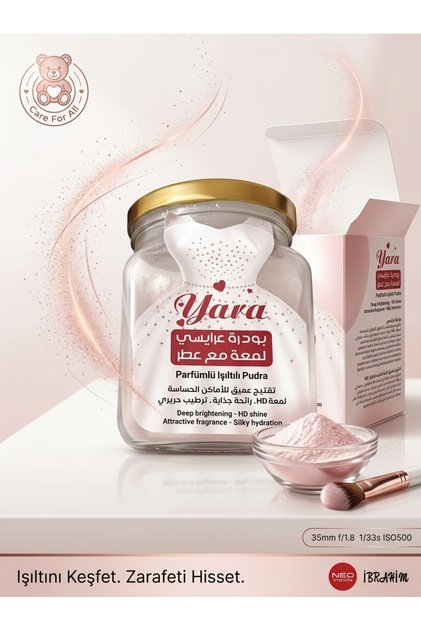 YARA gelinler ve bayanlar için ışıltılı ve parfümlü vücut pudrası 48 saat etkili