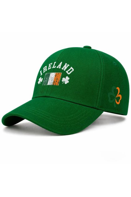 Irish Clover Design bedruckte Baumwollmütze mit Klettverschluss
