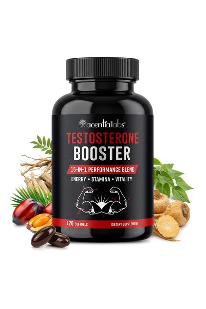 Supliment alimentar pentru bărbați, formulă 15 în 1 cu maca, ashwagandha, L-arginină și bor, 120 capsule moi