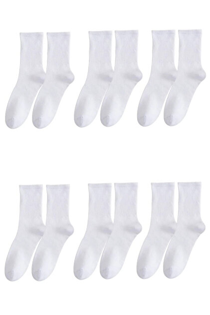 Plain Ribbed Tennis Socks - Unisex