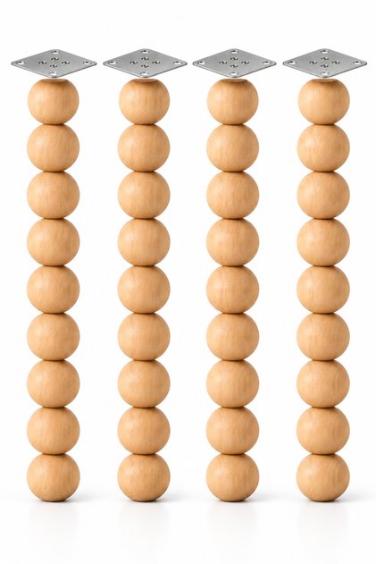 Doğal Ahşap Boncuk Masa Ayağı 75 cm