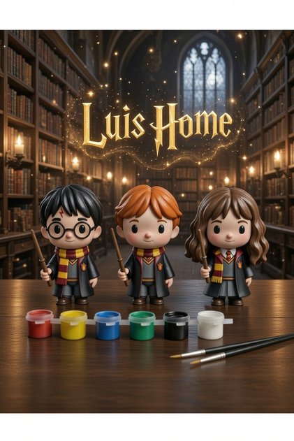 Harry Potter Figür Boyama Seti 3 Figür 6 Renk Boya 2 Fırça Kendin Boya Hobi Seti