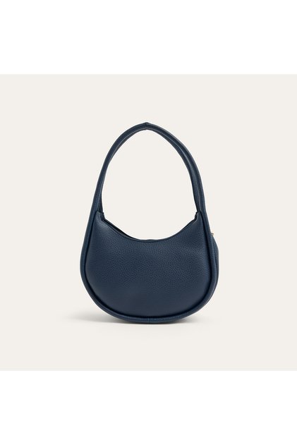 Women's Navy Blue Leather Look Handbag