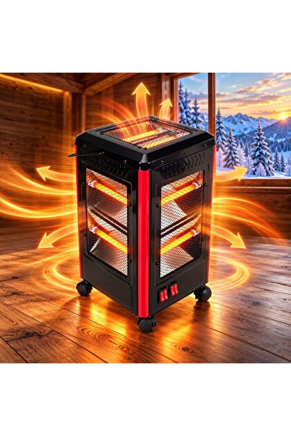 ™ Ηλεκτρική Θερμάστρα, 2200W, 5 Επίπεδα Ισχύος, 10 Σωλήνες Χαλαζία, Θέρμανση 5 Κατευθύνσεων, Αυτόματη Προστασία από Ανατροπή, Ρόδες Μεταφοράς, Λαβή Μεταλλικού Περιβλήματος, Γρήγορη Θέρμανση για το Σπίτι