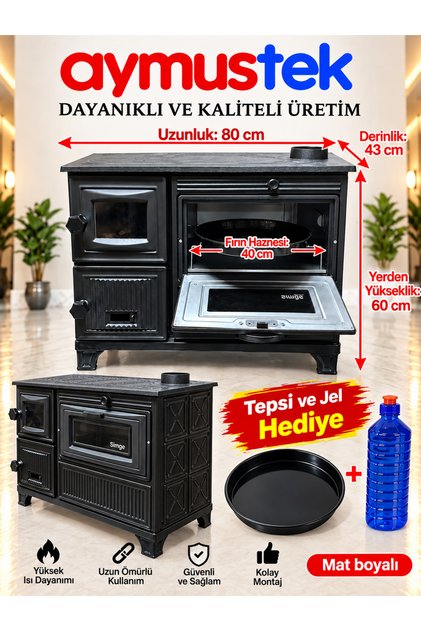 MAT Lüx Kuzune Şömine Soba ( Tepsi ve Jel HEDİYE)
