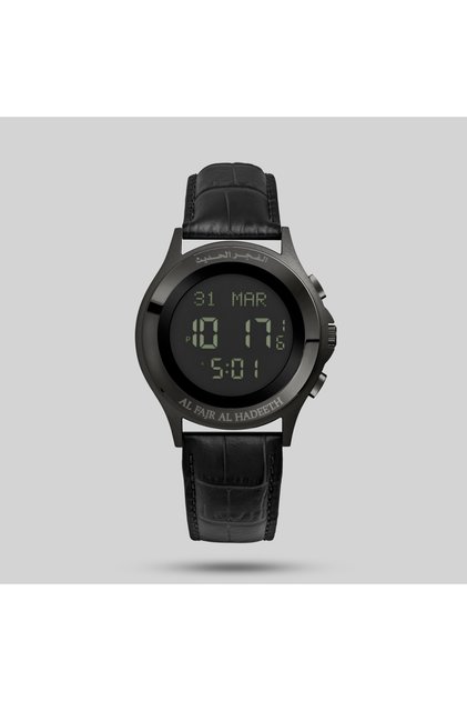 Al-Fajr Modern Watch Black Leather Medium Model Al272Blb