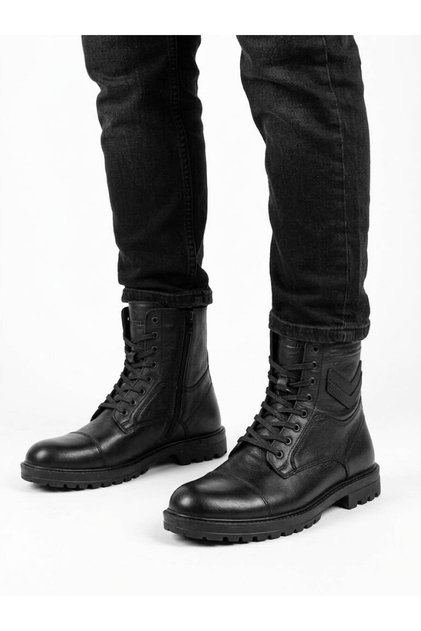 Men's Black Genuine Leather Boots