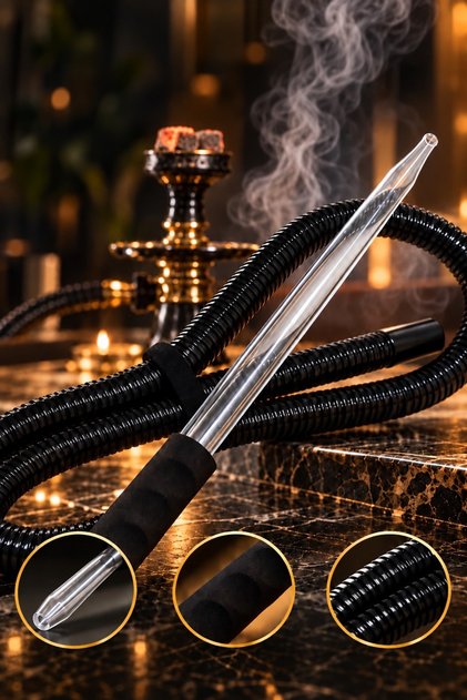 Tek Kullanımlık Cam Ağızlıklı Nargile Marpucu (1 Adet) – Siyah