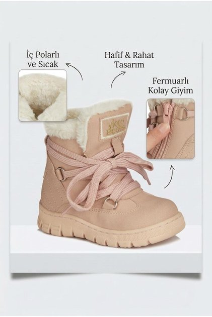Girl's Furry Zippered Short Boots 946.20K.222