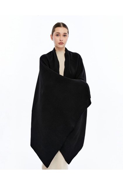 Düz Triko Rahat Siyah Şal 180cm x 80cm