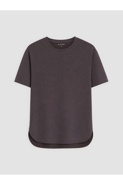 Two Mt Shop Quality Koor Sport Plum Combed Cotton Plain Oversize Women's Sports T-Shirt