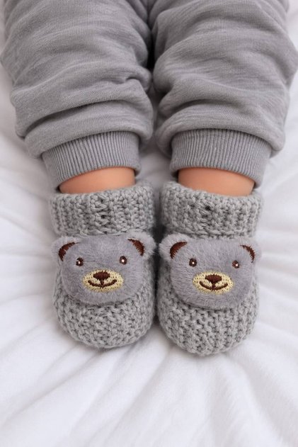 Newborn Baby Knitted Booties, Knitwear Slippers with Plush Toys - Warm