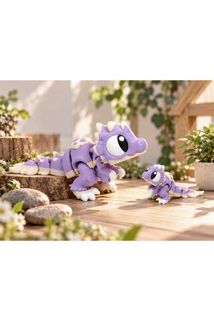 MAX Mor Dino Hareketli Oyuncak – 1 Adet – 14 cm 3D Baskı
