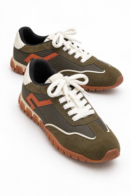 Women's Lace-Up Suede Leather Colored Sole Orthopedic Sneaker Walking Shoes