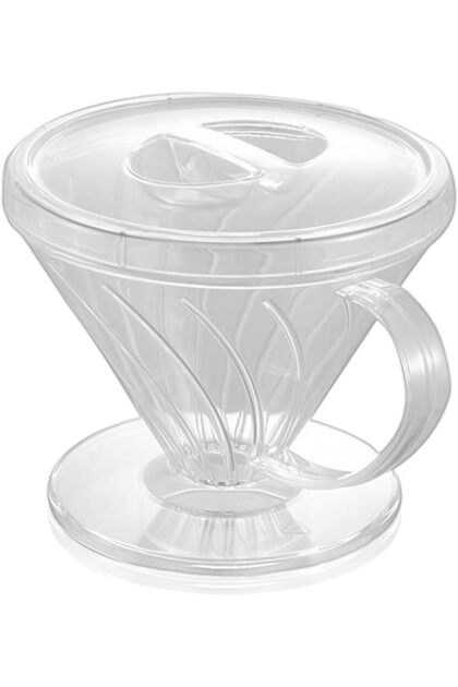 V60 Coffee Filter Funnel with Airtight PCTG Lid - Locks in Coffee Aroma, Prevents Heat Loss & Dust(S