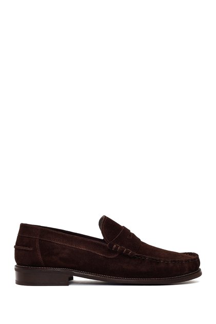 Erkek Kahverengi Süet Deri Casual Loafer WM750038DS