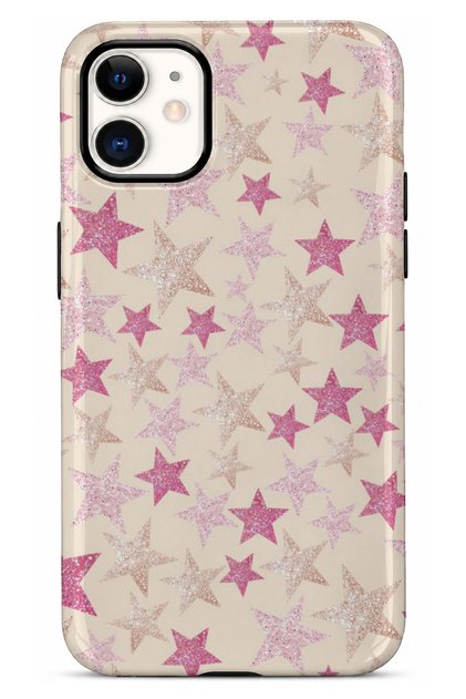 iPhone 11 Compatible - Pink Star, Double Layer Cover, Glossy Surface Protective Case
