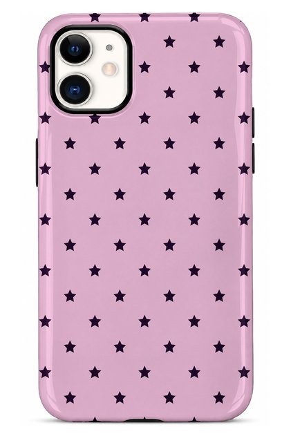 iPhone 11 Compatible - Black Star, Double Layer Cover, Glossy Surface Protective Case
