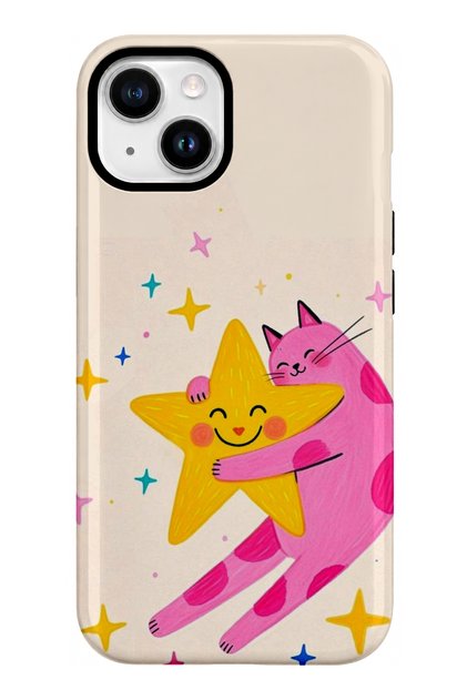 Compatible with iPhone 13 / 14 - Dancing Star, Double Layer Cover, Shiny Surface Protective Case