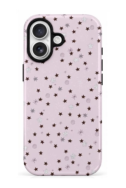 iPhone 17 Compatible - Pink Star, Dual Layer Cover, Glossy Surface Protective Case
